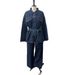 Women's Elegant Denim Pant Set With Collared Belt Long Sleeved Top And Pants Trendy Spring Summer_ecoleips.com