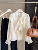 Sweet Age-reducing Foreign Style Polka Dot Love Ruffle Edge Shirt Women's 2026 Spring New Temperament Chic Long-sleeved Top_ecoleips.com