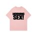 Cross-border Letter Print Casual Unisex Round-neck Loose-fitting Pure Cotton Long T-shirt Top_ecoleips.com