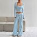 Women's Clothing Striped Loungewear Pajamas Long Sleeved Comfortable Pant Set For Spring Autumn Summer_ecoleips.com