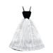 Women's Clothing Retro Contrast Color Tube Top Suspender Dress For Women With Slim Waist And Slim Earrings Stitching Chiffon Holiday Style Long Dress_ecoleips.com