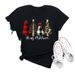 Merry Christmas Tree Santa Claus Women's Printed Loose Cute Trendy Short Sleeve Top_ecoleips.com