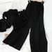 Women's Clothing 200 Pounds Fat Girl Summer New Fashion Suit Short Sleeved Tops Casual Wide Leg Pants Two Piece Suit_ecoleips.com