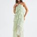 New 2026 Summer Layered Ruffle Edge Cake Long Dress Lady Casual Backless Beach Dress Sexy Halter Hollow Sleeveless Holiday Dress_ecoleips.com