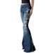 2024 Autumn/Winter Women's Fashion Rose Embroidery Flared Jeans Low Waist Pocket Design Casual Slimming Long Pants_ecoleips.com