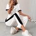 Women's Summer Smiley Face Print Two Piece Set Casual Fashion Personalized Style Spring/Autumn_ecoleips.com