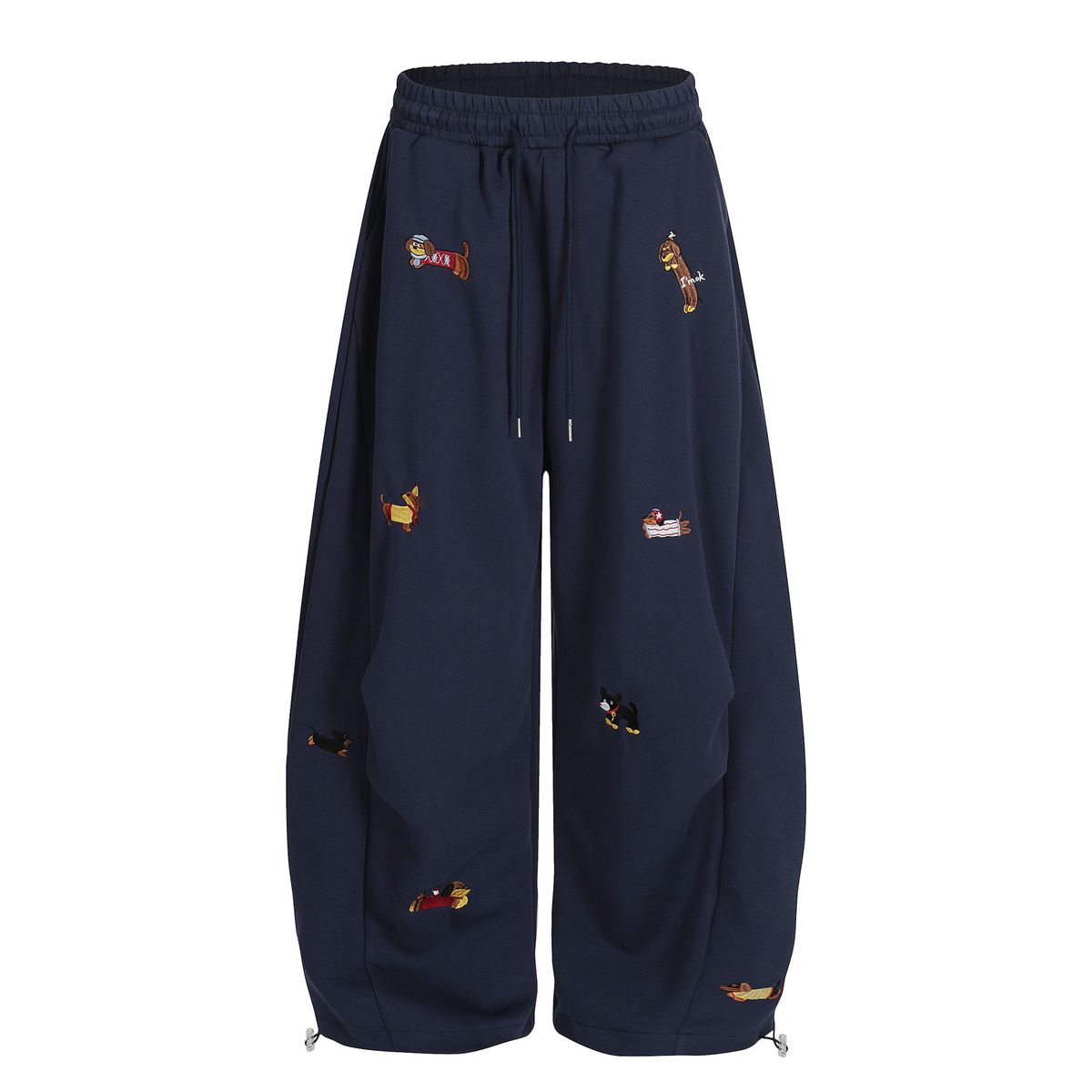 Urban Casual Women's Straight-Leg Pants With Unique Blade-Cut Design & Printed Detailing – Trendy Collection (Grey/Deep Blue/Yellow)_ecoleips.com