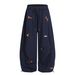 Urban Casual Women's Straight-Leg Pants With Unique Blade-Cut Design & Printed Detailing – Trendy Collection (Grey/Deep Blue/Yellow)_ecoleips.com