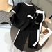 Women's Clothing Gold Gradient Letter Print Fashion Set Summer New Short Sleeve Clothing_ecoleips.com