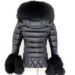 Women's Winter Hooded Down Jacket With Faux Raccoon Fur Trim, Slim Fit, Mid-Length, Warm Thick Polyester Puffer Coat For Cold Weather_ecoleips.com
