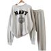 Women's Clothing Sports Casual Student Suit Loose Sweater Sweatpants Two Piece Suit Cotton Pant Sets_ecoleips.com