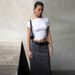 AB205 European American Women's Clothing Spring And Autumn New Ins Style Solid Color One-shoulder Long-sleeve Cropped_ecoleips.com
