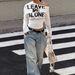 American Retro 2025 Autumn New Style Off-shoulder Printed Letter Sweatshirt For Women, Stylish And Slim-fit Long-sleeve_ecoleips.com