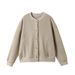 Autumn Winter Solid Color Fleece Button Cardigan Women Korean Style Warm Long Sleeve Top Versatile Slim Fit Casual_ecoleips.com