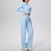 Women's High-Waisted Cloud-Touch Zip-Up Activewear Set – Quick-Dry Yoga & Running Outfit (S-XL, Slim Fit, 80% Nylon, 20% Spandex)_ecoleips.com