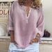 Women's Clothing Solid Color Casual Loose Long Sleeve Linen Shirt_ecoleips.com