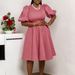 C8656 Cross-Border Trade 2026 New Women's Fashion Elegant Round Neck Puff Sleeve Dress_ecoleips.com