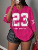  Casual Minimalist Letter NO.23 Graphic T-Shirt For Women Summer Sports Jersey Suitable For Basketball Games Y2k Ladies Clothes_ecoleips.com