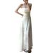 Women's French Sweet Strapless Ruched Off Shoulder Belted Maxi Dress – Designer Summer Gown_ecoleips.com
