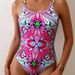 2023 New European And American Women's Halter Neck Tie Sexy Push-Up One-Piece Swimsuit_ecoleips.com