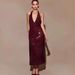 Women’s Clothing Glittery Look Fashion Sexy Deep V Neck Party Dance Sequined Suspender Dress Short Skirt Dress_ecoleips.com