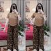 Women's Clothing Fashionable Two Piece Set For Women Leopard Print Wide Leg Pants Casual Plus Size Summer Outfit Short Sleeved Top_ecoleips.com