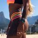 European And American Style Women's Swimsuit Trendy Sexy Two Piece Bikini Plain Fabric Striped Design 2020_ecoleips.com