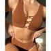 Women's American Style Solid Color High-Waisted Bikini Sexy Beach Two-Piece Swimsuit Sleeveless Wire-Free Nylon_ecoleips.com