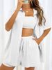 K Vintage-style Open-front Cardigan And Shorts Set For Women, Combining Fashion, Elegance, And Casual Wear. No Inner Lining_ecoleips.com
