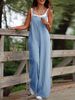 Fashion Loose Fitting Casual Solid Color Overalls Women's Suspender Jumpsuit_ecoleips.com