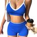Women's Quick Drying Sports Bra Set With Shockproof Pads Gathered Yoga Outdoor Running Fitness Clothes_ecoleips.com