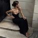 TARUXY Sexy Knitted Suspender Dress For Women Summer Plunge Slim Long Dress High Waist Elegant Rib Knit Dress Vacation Clothes_ecoleips.com