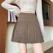 Beige Fine Pleated Pleated Skirt Women's Spring 2026 New High Waist Thin A Word Summer Suit Skirt_ecoleips.com