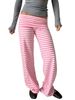 Striped Low Rise Straight Leg Lounge Pants For Women Comfortable Loose Fit Yoga Pajama Sweatpants_ecoleips.com