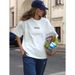 Outerwear Lazy Slimming Elegant European And American Style Summer 100% Cotton Short Sleeve T-Shirt Top Trendy_ecoleips.com