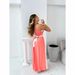 Women's Clothing Women's Elegant Style Fashion Contrast Color High Waist Suspender Dress 68521_ecoleips.com