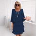 Spring/Summer Fashion Cake Dress For Women: Loose-Fitting, Slimming Round-Neck Dress_ecoleips.com