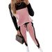Korean-Inspired Lounge Set For Women – Slim-Fit Long-Sleeve Top & Pants, Polyester Comfort (S-XXL, 3 Chic Colors)_ecoleips.com