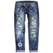 Women's Clothing Slim Fit Printed Denim Trousers For Women Fashionable_ecoleips.com