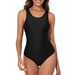 Women's Clothing Conservative Backless Crossover One Piece Swimsuit Sexy Solid Color Plus Size Racing Swimsuit For Women European And American Style_ecoleips.com