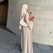 Verve Mq155 Muslim Dubai Pullover Abaya Chiffon Pleated Dress Solid Color Women's Clothing_ecoleips.com