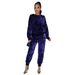 Women's Clothing Elegant Beaded Two-Piece Suit – V-Neck Jacket & High-Waisted Trousers Set"_ecoleips.com