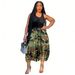 European And American Women's Fashion Casual Camouflage Print Capri Pants Elastic Waist Lantern Style MFS2017_ecoleips.com