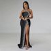 Women's Clothing Fashion High Slit Hot Diamond Party Evening Dress Women's Long Skirt_ecoleips.com