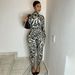 Women's Fashion Leopard Print Jumpsuit European And American Style Autumn Winter Slim Fit High Neck Long Sleeve Sports Romper_ecoleips.com