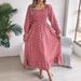 Real Shot Of 2026 Spring/Summer European And American Casual Ruffled Square-neck Polka Dot Long Skirt_ecoleips.com