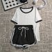Women's Clothing Women's Ice Silk Breathable Suit Set Color Blocked Short Sleeve T-Shirt And Comfortable Shorts Spring Summer Autumn New Style_ecoleips.com