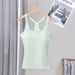 Women's Clothing Women's One Piece Sports Tank Top Elastic Straps Built-in Bra Ice Silk Knitwear For Formal & Casual For Women_ecoleips.com