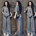 Women's Clothing Summer Casual Two Piece Set Southeast Style Loose Wide Leg Pants Short Sleeve Top With Letter Print_ecoleips.com