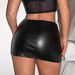 High Waist Slimming PU Leather Pencil Skirt With Side Slit - Winter Fashion Mid-Length Bodycon Skirt For Women_ecoleips.com